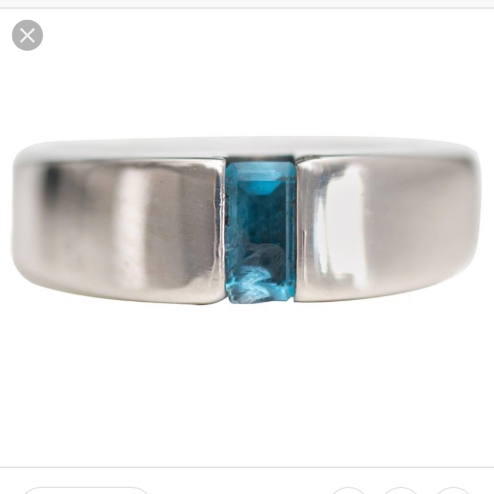 James Avery Silver & Blue Topaz Ring
